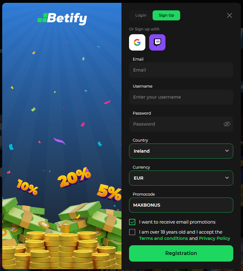 Betify Promocode